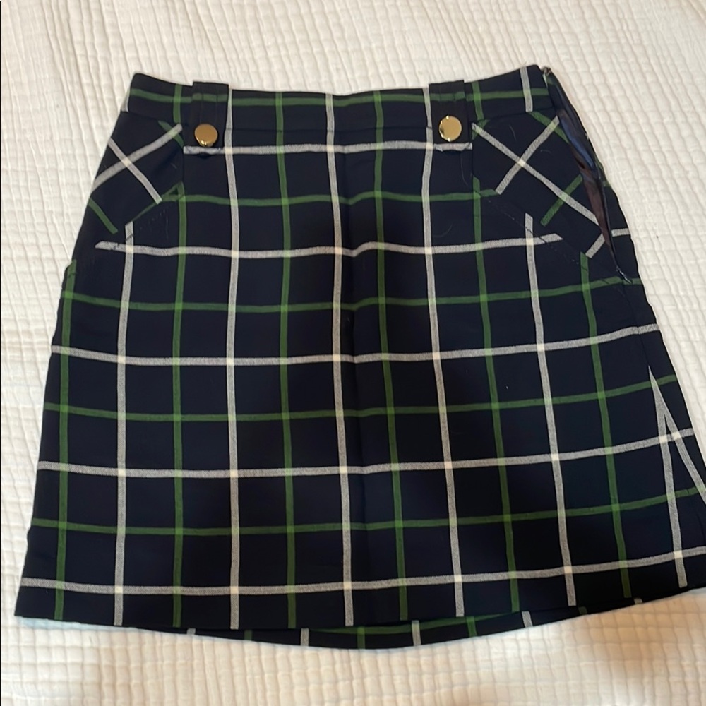 Kate Spade Blue and Green A-Line Mini Skirt for Work
